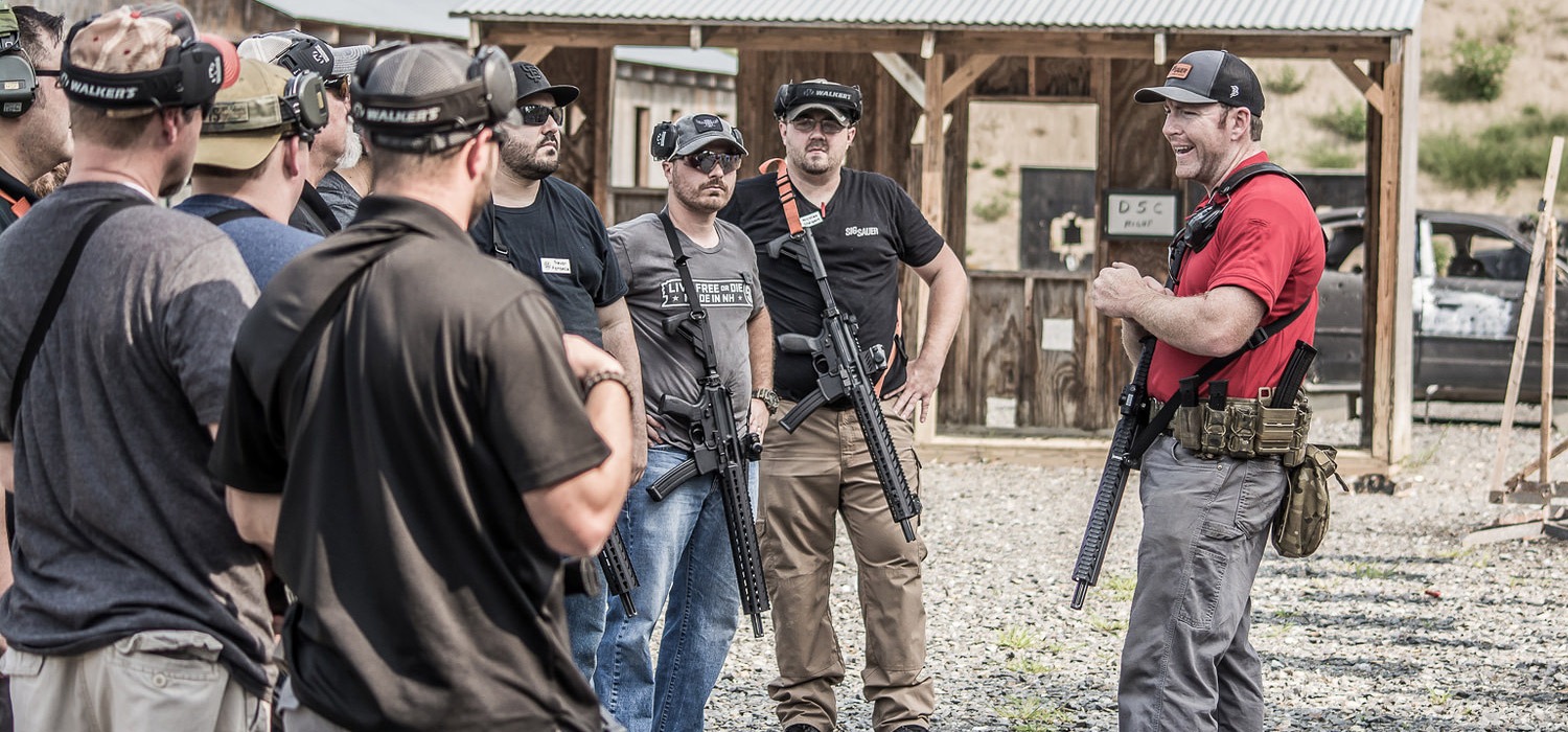 SIG SAUER Academy students gathered for time on the range. 