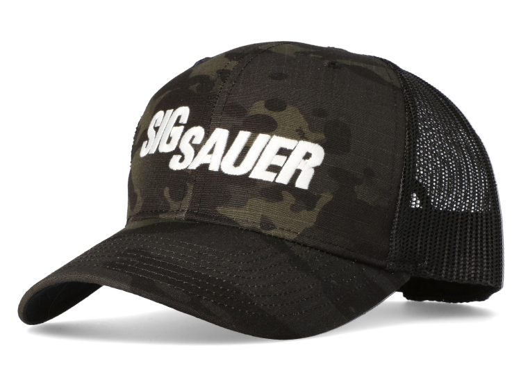Image of BLACK MULTICAM CAMO SIG SAUER 862 TRUCKER HAT