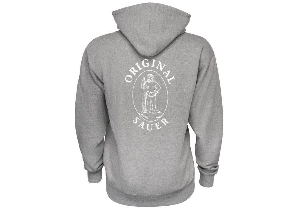 Image of VINTAGE ORIGINAL SAUER LOGO ZIP UP HOODIE - GUNMETAL