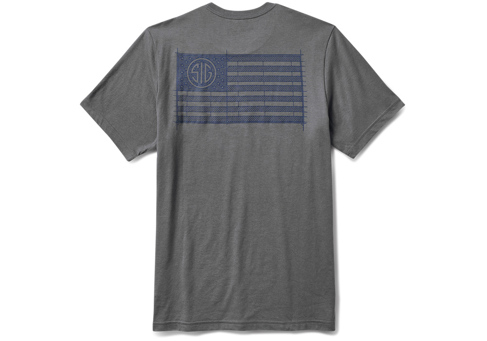 Image of 5.11 SIG SAUER SCHEMATIC FLAG - MEN'S GRAY T-SHIRT
