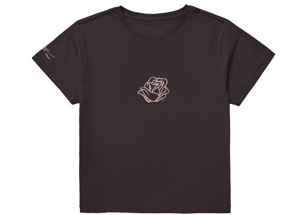 Image of ROSE MARK WOMEN'S CROPPED T-SHIRT - BLACK
