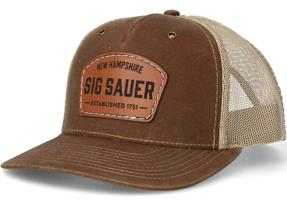 Image of SIG LEATHER NH PATCH HAT - KHAKI BROWN