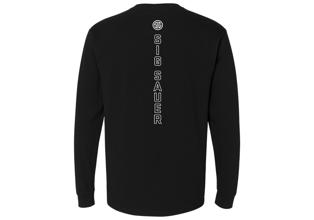 Image of SIG SAUER VERTICAL LOGO LONG SLEEVE T-SHIRT - BLACK
